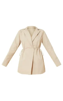 Woven Long Sleeve Toggle Waist Blazer Dress-PrettyLittleThing Hot