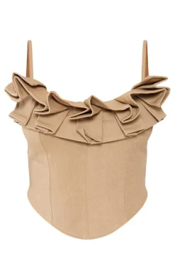 PrettyLittleThing Corsets*Woven Ruffle Bust Corset