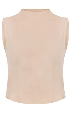 Outlet PrettyLittleThing Woven Tailored Zip Up Top Stone