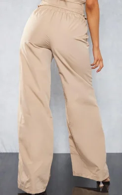 Outlet PrettyLittleThing Woven Wide Leg Cargo Pants Stone