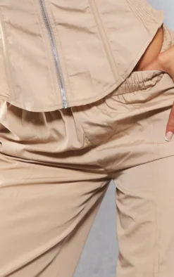 Outlet PrettyLittleThing Woven Wide Leg Cargo Pants Stone