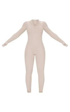 PrettyLittleThing Knitted Loungewear*Zip Detail Knitted Jumpsuit