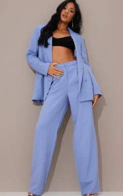 Outlet PrettyLittleThing Tall Shoulder Pad Oversized Double Breasted Blazer Blue