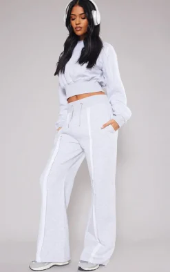 PrettyLittleThing Tall Cropped Oversized Sweatshirt Ash Grey