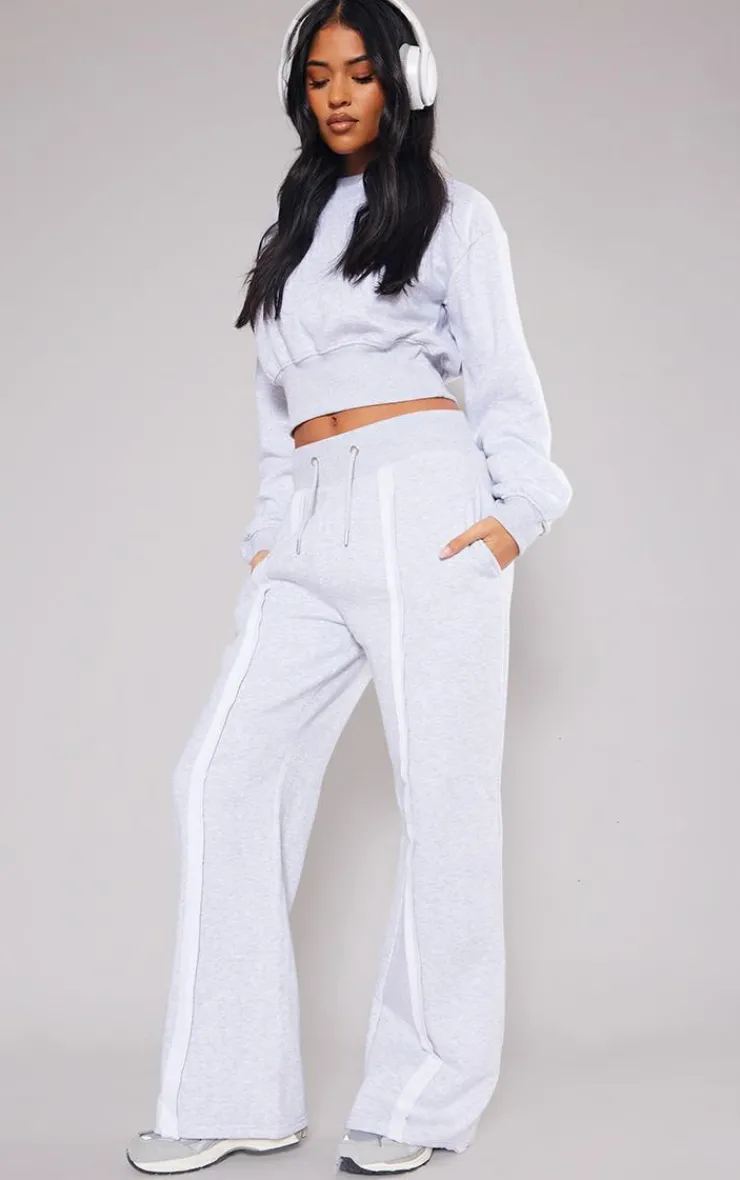PrettyLittleThing Tall Cropped Oversized Sweatshirt Ash Grey
