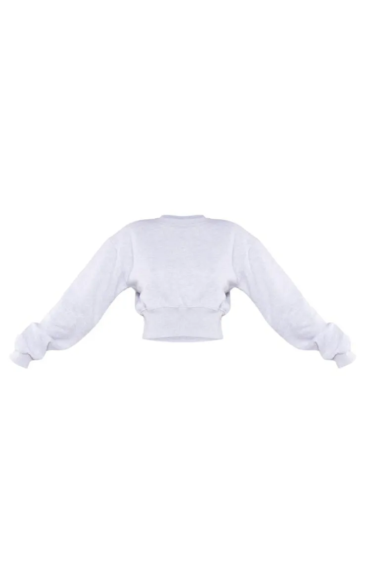 PrettyLittleThing Tall Cropped Oversized Sweatshirt Ash Grey