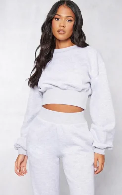 PrettyLittleThing Grey Sweatsuits*Tall Cropped Sweatshirt