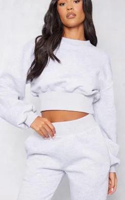 PrettyLittleThing Grey Sweatsuits*Tall Cropped Sweatshirt