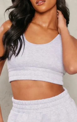 Sale PrettyLittleThing Tall Cuffed Waist Detail Vest Top Ash Grey