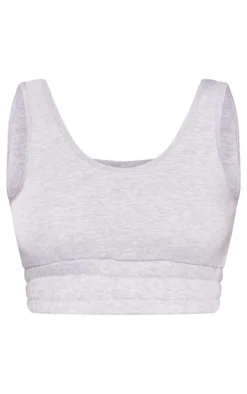 Sale PrettyLittleThing Tall Cuffed Waist Detail Vest Top Ash Grey