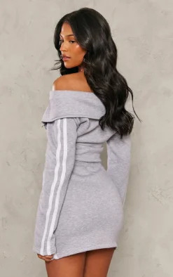 Outlet PrettyLittleThing Tall Fold Over Detail Sweatshirt Ash Grey