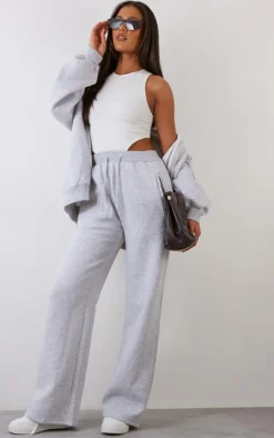 Sale PrettyLittleThing Tall Straight Leg Sweatpants Ash Grey