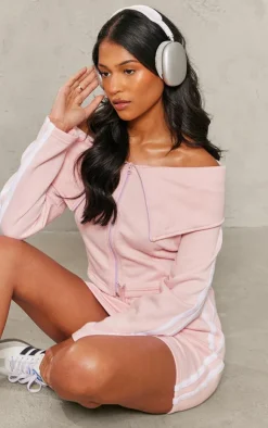 New PrettyLittleThing Tall Fold Over Detail Sweatshirt Baby Pink