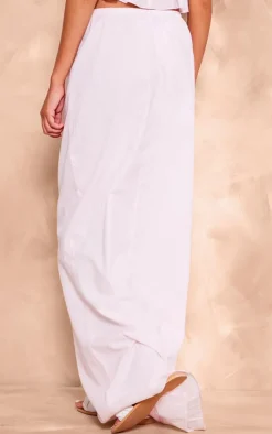 PrettyLittleThing Tall Linen Look Maxi Skirt Baby Pink