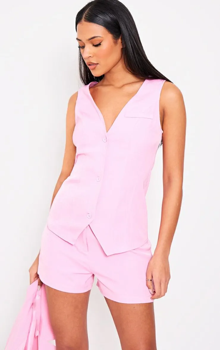 Clearance PrettyLittleThing Tall Tailored Shorts Baby Pink
