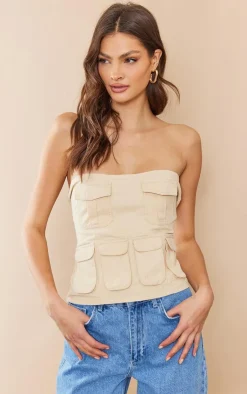 PrettyLittleThing Corsets*Tall Cargo Pocket Detail Corset Top