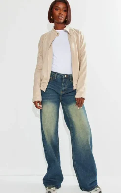 PrettyLittleThing Bomber Jackets*Tall Faux Suede Oversized Bomber Jacket