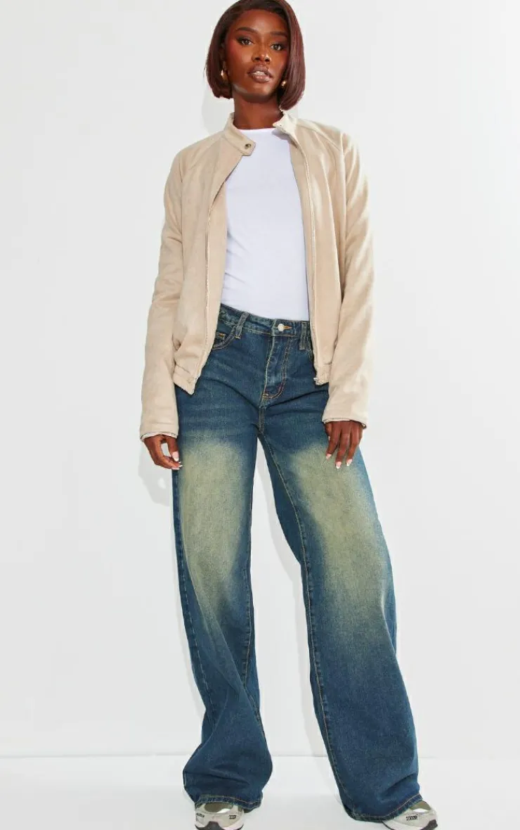 PrettyLittleThing Bomber Jackets*Tall Faux Suede Oversized Bomber Jacket