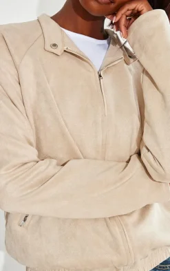 PrettyLittleThing Bomber Jackets*Tall Faux Suede Oversized Bomber Jacket