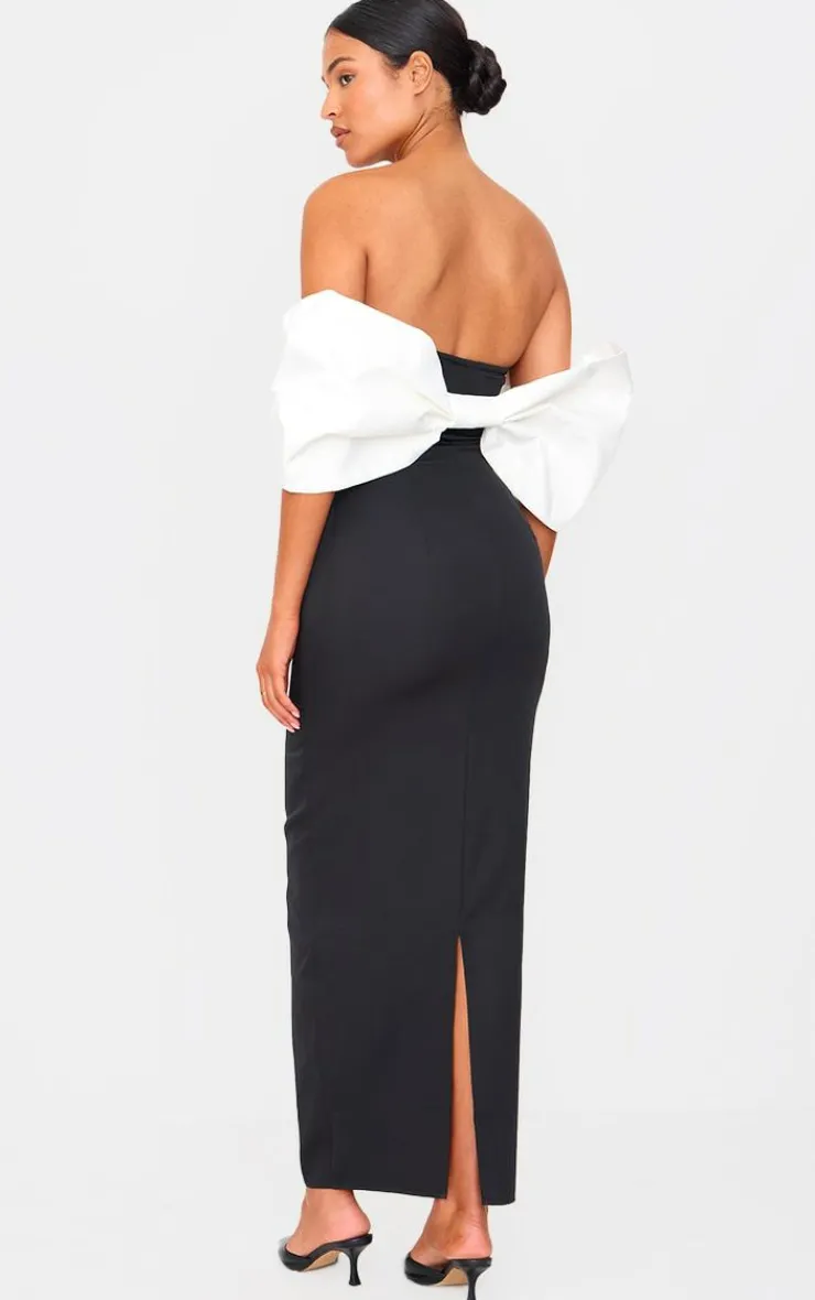 Tall Bow Detail Bodycon Midaxi Dress-PrettyLittleThing