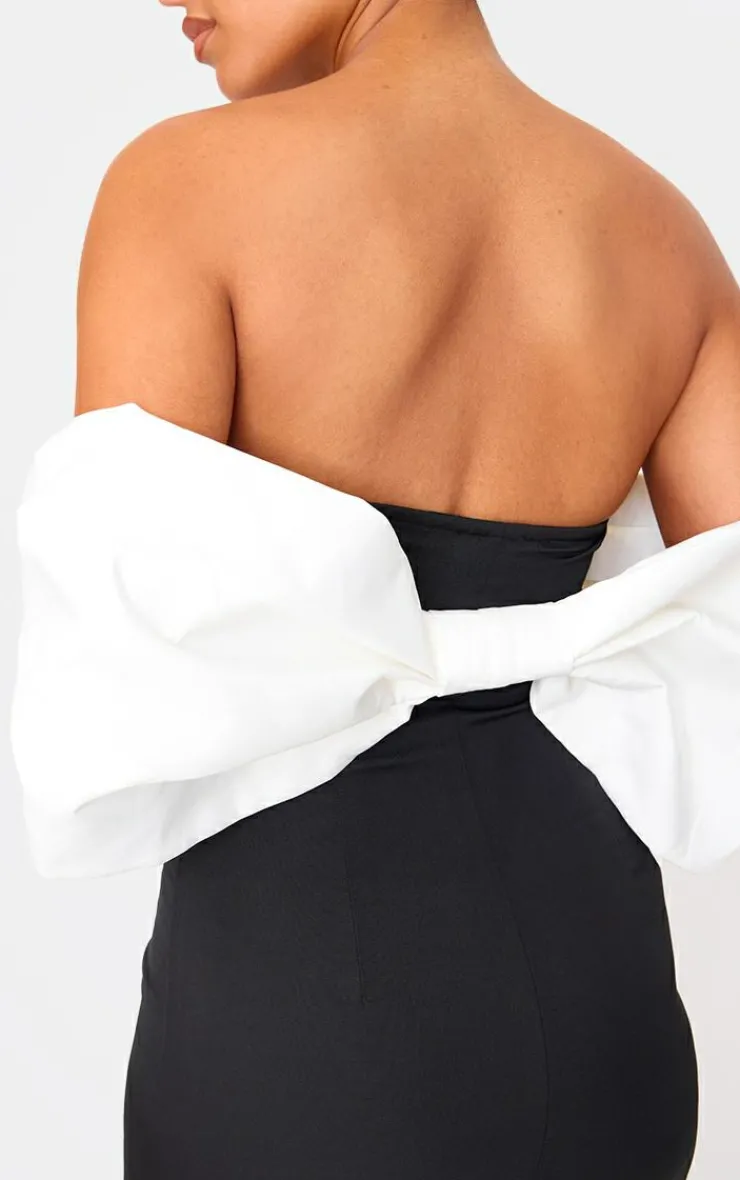 Tall Bow Detail Bodycon Midaxi Dress-PrettyLittleThing