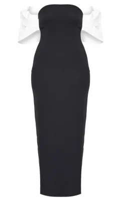 Tall Bow Detail Bodycon Midaxi Dress-PrettyLittleThing