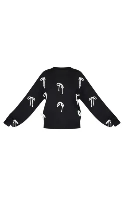 PrettyLittleThing Sweaters*Tall Bow Detail Oversized Christmas Sweater
