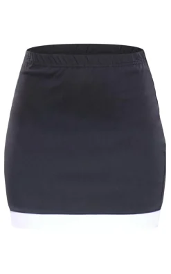 Sale PrettyLittleThing Tall Contrast Mini Skirt Black