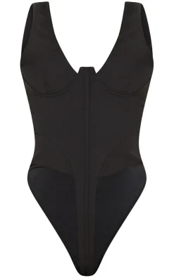 PrettyLittleThing Corsets*Tall Corset Detail Woven Bodysuit
