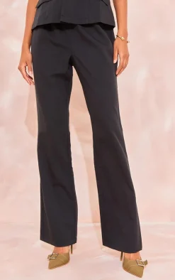 New PrettyLittleThing Tall Elasticated Waist Wide Leg Pants Black