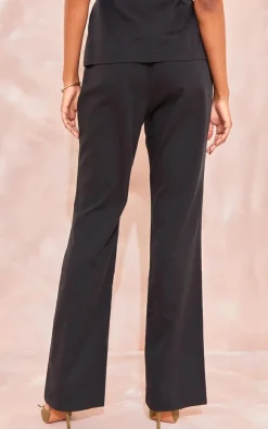 New PrettyLittleThing Tall Elasticated Waist Wide Leg Pants Black