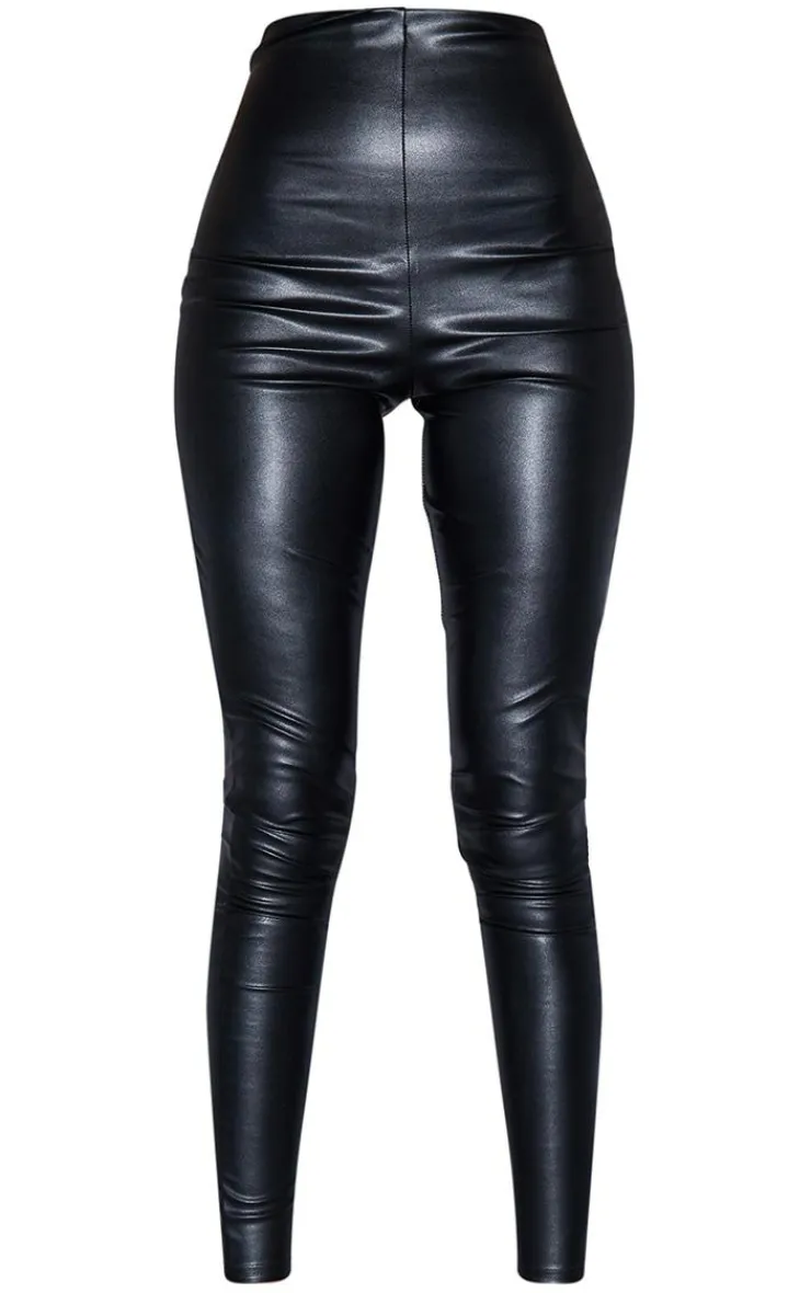 Tall Faux Leather High Waisted Leggings-PrettyLittleThing Discount