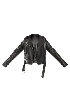 PrettyLittleThing Faux Leather Jackets*Tall Faux Leather Zip Detail Biker Jacket