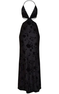 Tall Floral Embossed Velour Maxi Dress-PrettyLittleThing Clearance