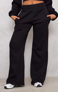 Outlet PrettyLittleThing Tall High Waisted Wide Leg Sweatpant Black
