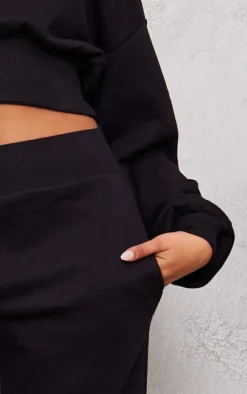 Outlet PrettyLittleThing Tall High Waisted Wide Leg Sweatpant Black