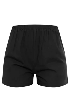 Discount PrettyLittleThing Tall Linen Look Shorts Black