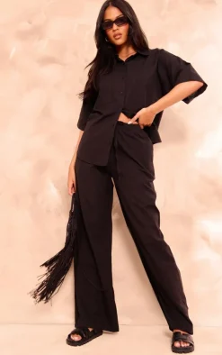 PrettyLittleThing Shirts*Tall Linen Look Short Sleeve Shirt