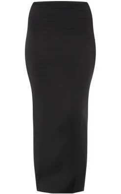 Sale PrettyLittleThing Tall Low Rise Slinky Midaxi Skirt Black