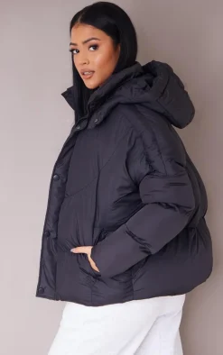 PrettyLittleThing Puffer Jackets*Tall Oversized Curved Panel Wadded Puffer Jacket