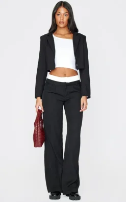 PrettyLittleThing Christmas Day Outfits*Tall Premium Woven Double Waistband Tailored Pant