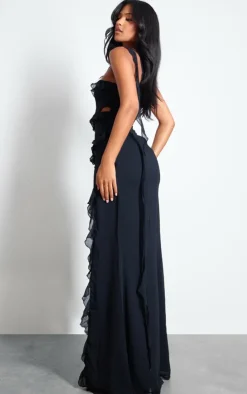 Tall Ruffle Asymmetric One Shoulder Maxi Dress-PrettyLittleThing Discount
