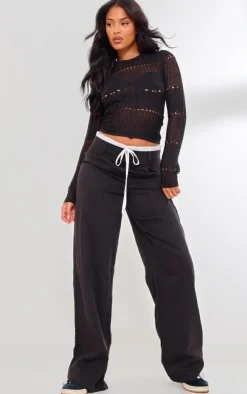 PrettyLittleThing Knitted Tops*Tall Sheer Knit Long Sleeve Top