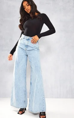 Tall Black Slinky Long Sleeve Bodysuit
