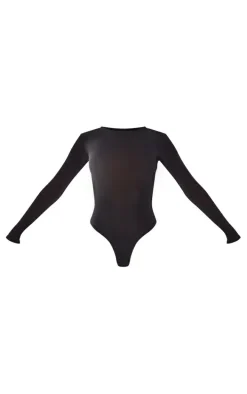 Tall Black Slinky Long Sleeve Bodysuit