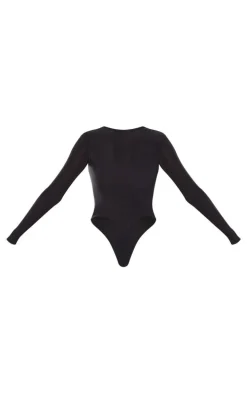 Tall Black Slinky Long Sleeve Bodysuit
