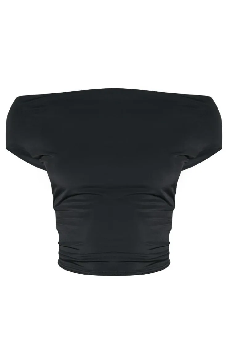 PrettyLittleThing Sleeveless Tops*Tall Slinky Sleeveless Off The Shoulder Top