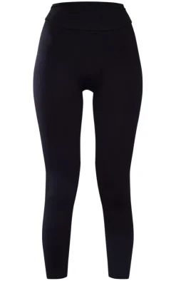 PrettyLittleThing Tall Snatched Ribbed High Waisted Leggings Black