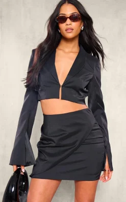 Sale PrettyLittleThing Tall Tailored Mini Skirt Black