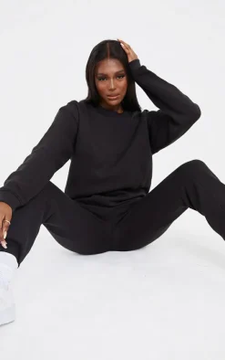 PrettyLittleThing Black Sweatsuits*Tall Ultimate Oversize Sweatshirt